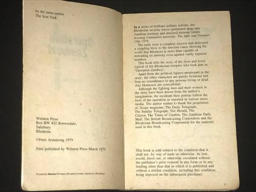 OPERATION ZAMBEZI THE RAID INTO ZAMBIA BY PETER ARMSTRONG SIGNED