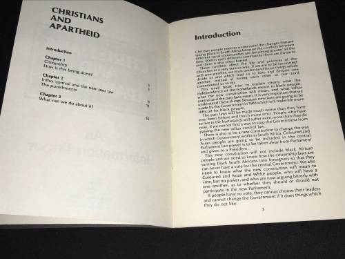 CHRISTIANS AND APARTHEID AN INFORMATION PAPER