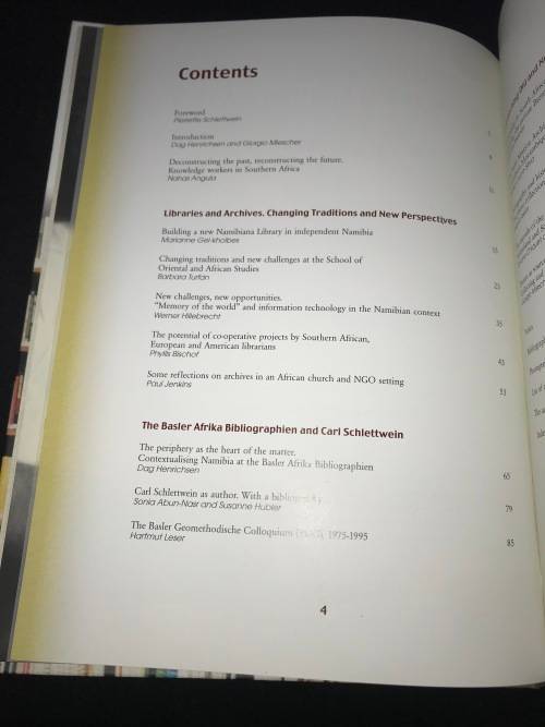 DOCUMENTING AND RESEARCHING SOUTHERN AFRICA ASPECTS AND PERSPECTIVES ESSAYS CARL SCHLETTWEIN