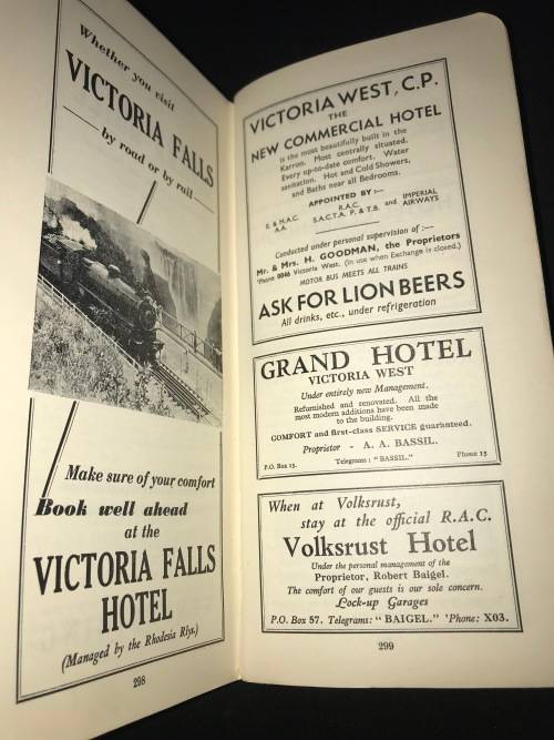 ROYAL AUTOMOBILE CLUB OF SOUTH AFRICA ROUTE BOOK EIGHTH EDITION 1936