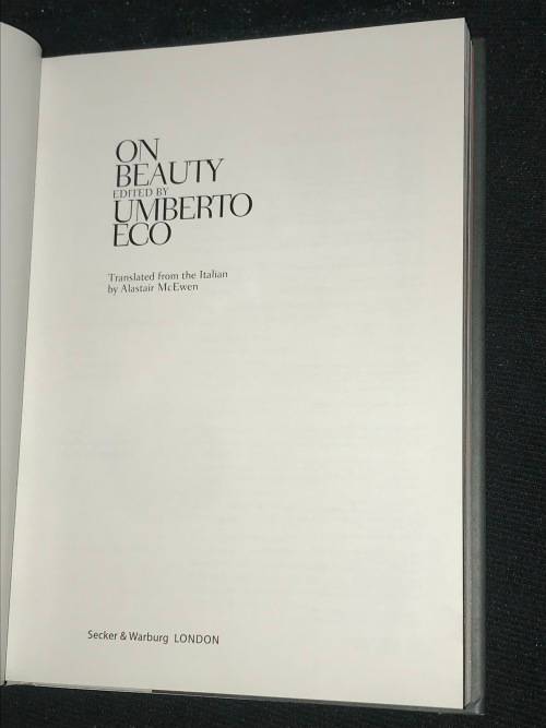 ON BEAUTY A HISTORY OF THE WESTERN IDEA EDITED BY UMBERTO ECO
