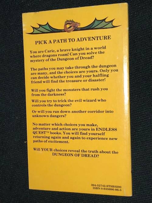 DUNGEON OF DREAD BY ROSE ESTES A DUNGEON'S AND DRAGONS ADVENTURE BOOK