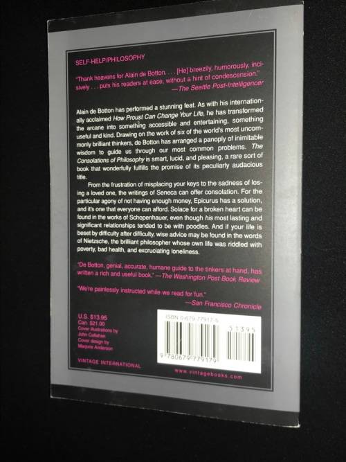 THE CONSOLATIONS OF PHILOSOPHY BY ALAIN DE BOTTON
