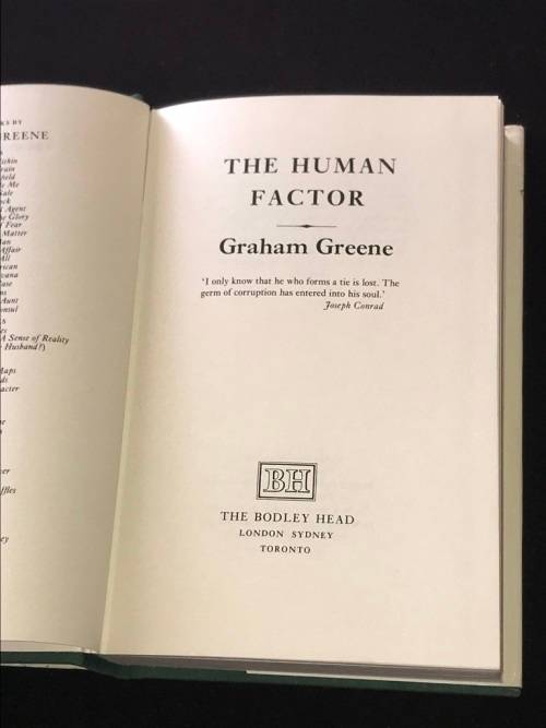 THE HUMAN FACTOR BY GRAHAM GREENE