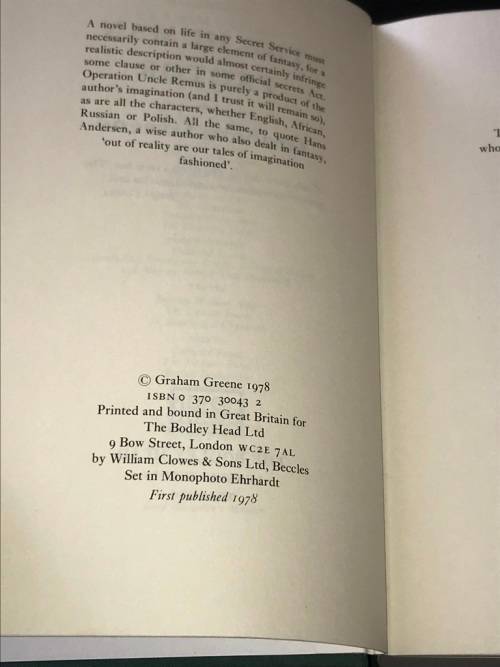 THE HUMAN FACTOR BY GRAHAM GREENE
