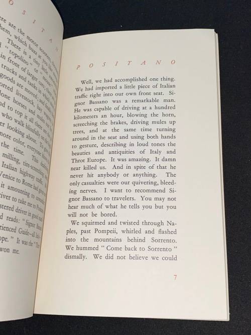 POSITANO BY JOHN STEINBECK 1955