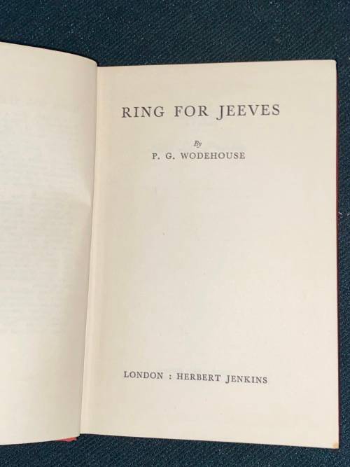 RING FOR JEEVES BY P.G. WODEHOUSE 1953