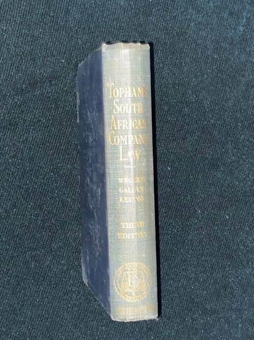 TOPHAM`S PRINCIPLES OF COMPANY LAW SOUTH AFRICAN EDITION 1953