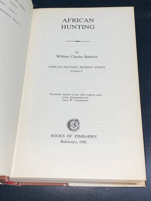 AFRICAN HUNTING AND ADVENTURE BY WILLIAM CHARLES BALDWIN