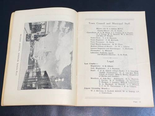 SPRINGS BROCHURE AND COMPREHENSIVE DIRECTORY OF CHURCHES, COMMERCE, EDUCATION, MINES DECEMBER 1933