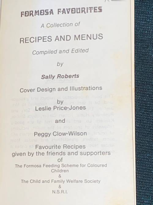 FORMOSA FAVOURITES RECIPE BOOK - KNYSNA