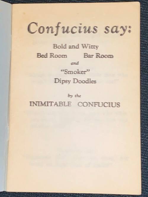 CONFUCIUS SAY HONG KONG PUBLICATION