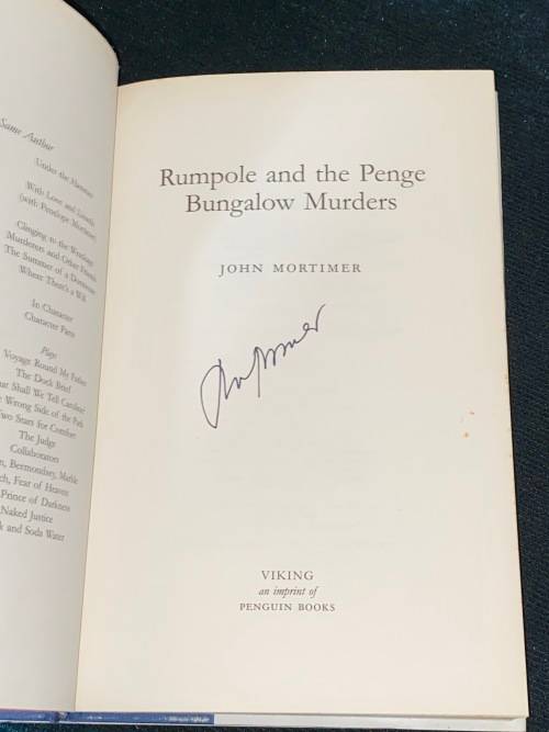 RUMPOLE AND THE PENGE BUNGALOW MURDERS BY JOHN MORTIMER SIGNED