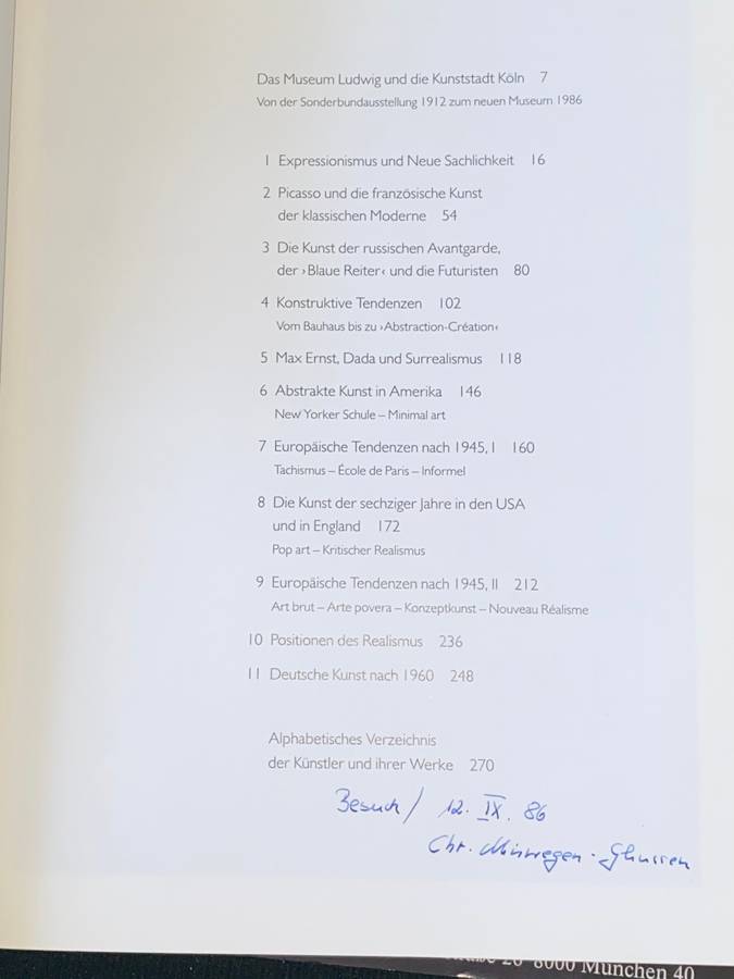 MUSEUM LUDWIG GEMALDE, SKULPTUREN, ENVIRONMENTS VOM EXPRESSIONISMUS BIS ZUR GEGENWART