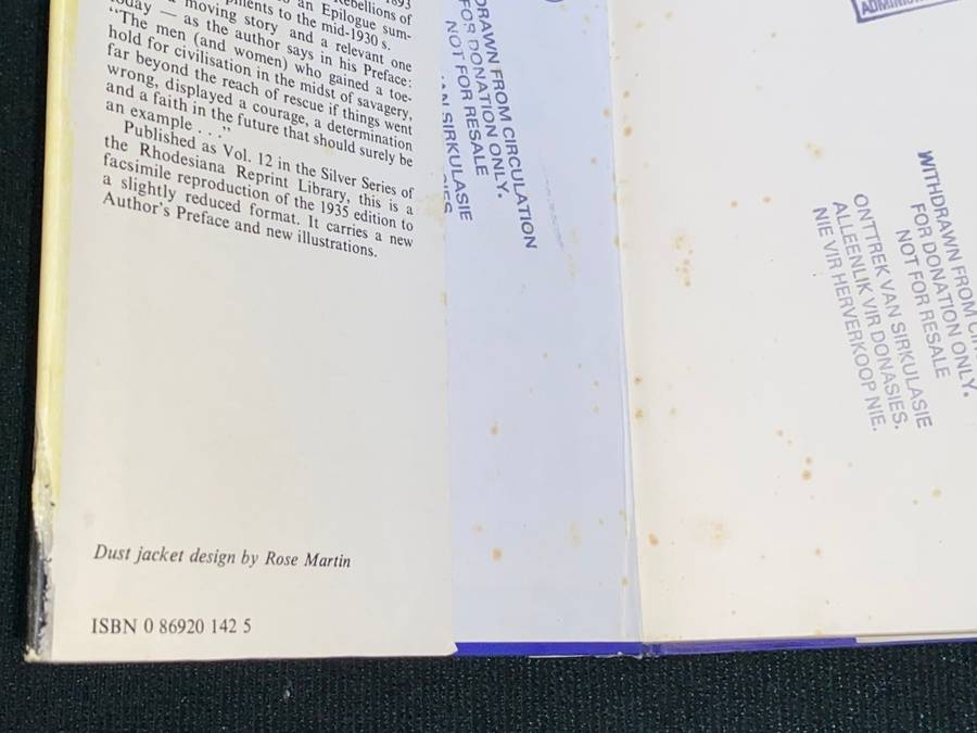 ONE MAN`S VISION THE STORY OF RHODESIA BY W.D. GALE VOLUME 12 1976 EX-LIB