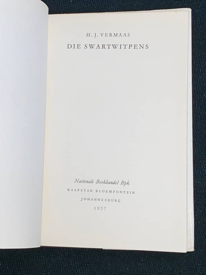 DIE SWART WIT PENS DEUR H.J. VERMAAS