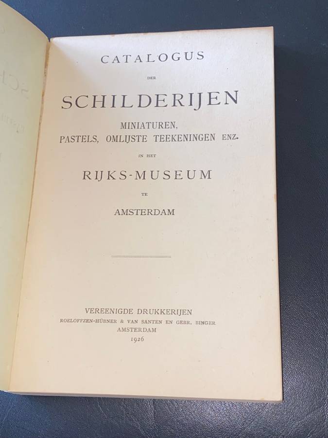 CATALOGUS DER SCHILDERIJEN IN HET RIKS-MUSEUM TE AMSTERDAM 1926