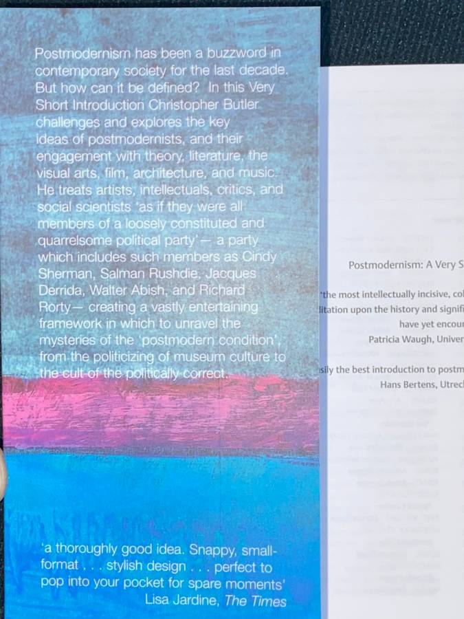 POSTMODERNISM A VERY SHORT INTRODUCTION BY CHRISTOPHER BUTLER