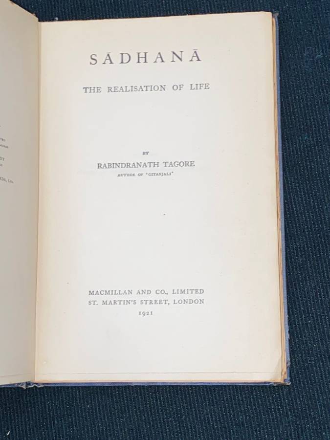 SADHANA THE REALISATION BY RABINDRANATH TAGORE 1921