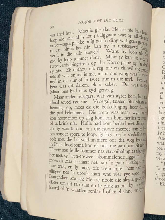 SONDE MET DIE BURE EN HERRIE OP DIE OU TREMSPOOR DEUR C.J. LANGENHOVEN  1938