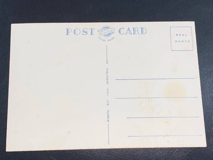 VINTAGE GIRAFFE DURBAN POST CARD PHOTO