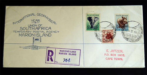 1958 MARION ISLAND FDC TEMPORARY POSTAL AGENCY
