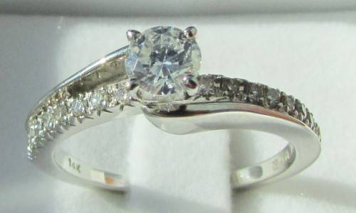 **PROMO [R32751]** HIGH QUALITY [0.710ct] DIAMOND RING [3.498g] WHITE GOLD - BUY SAFE