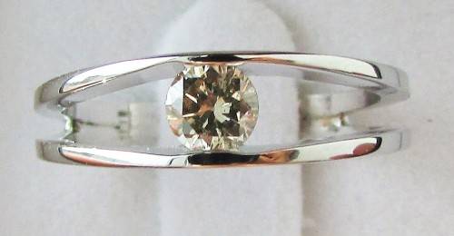 **SPLIT SHANK [R25893]** TENSION SET DESIGN ROUND CUT DIAMOND [0.320ct] RING [WHITE GOLD] - BUY SAFE