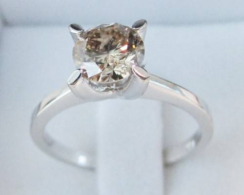 **NEARLY 1CT SPARKLY [R38036]**ROUND CUT DIAMOND [0.910ct] SOLITAIRE RING [18KT WHITE GOLD] BUY SAFE