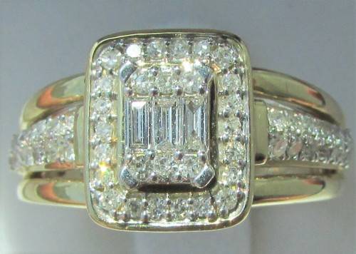 **EXCEPTIONAL [R48412]** EMERALD CUT DESIGN [0.675ct] DIAMOND RING [YELLOW GOLD] - **SEE VIDEO**