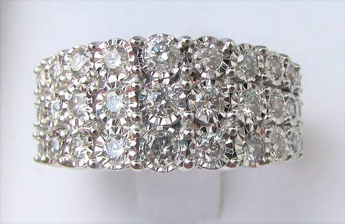 **BREATHTAKING [R53385]** HIGH QUALITY [1.250ct] DIAMOND BAND [4.928g] WHITE GOLD - BUY SAFE
