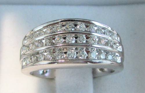 **DESIGNER INSPIRED [R43385]** HIGH QUALITY [1.00ct] DIAMOND BAND [4.734g] WHITE GOLD - BUY SAFE