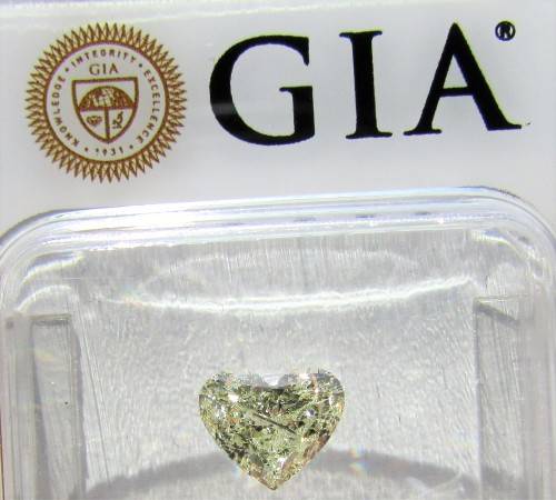 **HEART SHAPED [SEALED] DIAMOND [R67442]** GIA CERTIFIED [0.580ct] FANCY COLOUR -**FULL PAPERWORK**