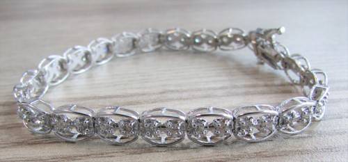 **ONCE-OFF DEAL [R36127]** DIAMOND [1.00cts] TENNIS BRACELET ROUND CUT [WHITE GOLD] - BUY SAFE