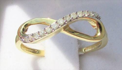 **GREAT VALUE [R18626]** INFINITY DESIGN [0.200ct] DIAMOND RING [YELLOW GOLD] - BUY SAFE