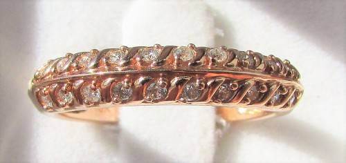 **NEW DESIGN [R23419]** ROUND BRILLIANT CUT [0.300ct] DIAMOND BAND [ROSE GOLD] - BUY SAFE
