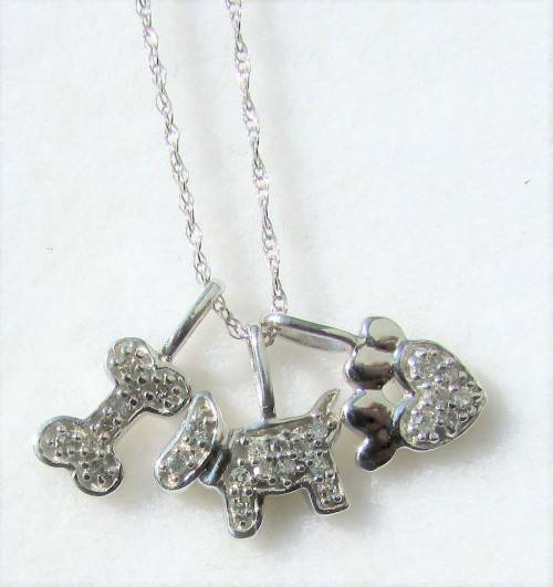 **SPECIAL OFFER [R18015]** 3 CHARMS [0.200ct] DIAMOND PENDANTS + OPTIONAL CHAIN - BUY SAFE