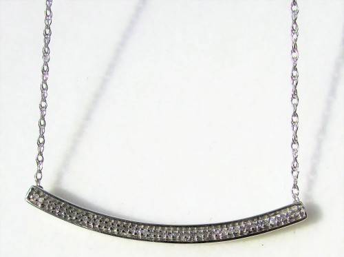 **LAST CHANCE [R17679]* DIAMOND BAR PENDANT [0.200ct] ROUND CUT+OPTIONAL CHAIN [WHITE GOLD]-BUY SAFE