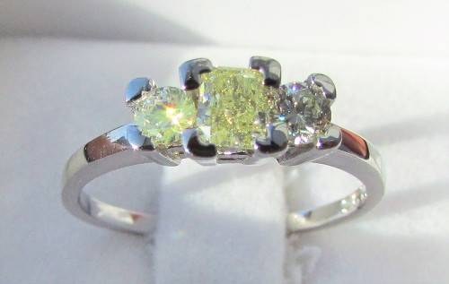 **ONCE OFF PIECE [R31639]** DESIGNER [0.500ct] TRILOGY DIAMOND RING [WHITE GOLD] - BUY SAFE