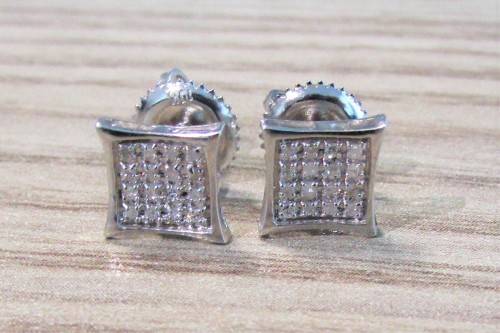 **DIAMOND CLUSTER [R20341]** MICRO PAVE SET [0.200ct] DIAMOND EARRINGS [WHITE GOLD] -  BUY SAFE
