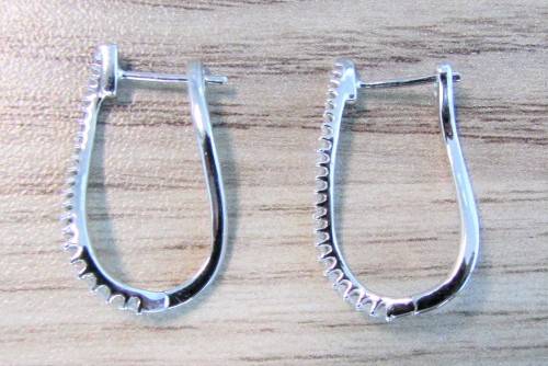 **DIAMOND HOOPS [R26893]** ROUND CUT [0.350ct] DIAMOND EARRINGS [WHITE GOLD] -  BUY SAFE