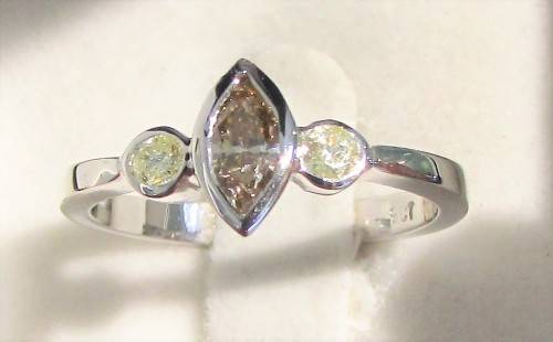 **ONCE OFF PIECE [R30639]** MARQUISE/ROUND [0.600ct] TRILOGY DIAMOND RING [WHITE GOLD] - BUY SAFE