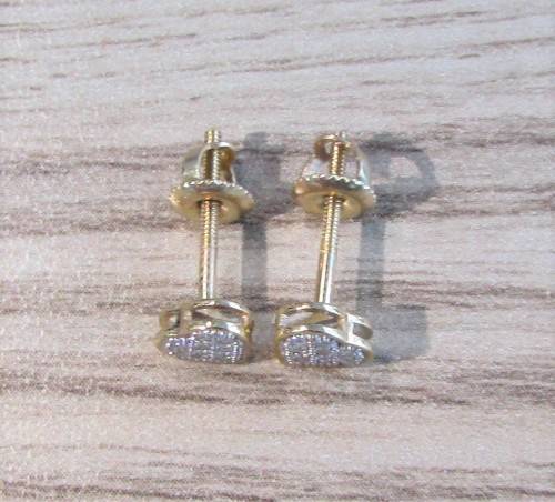 **PAVE COLLECTION [R16341]** HEART SHAPE [0.185ct] DIAMOND EARRINGS [YELLOW GOLD] - BUY SAFE