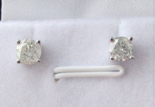 **DIAMOND STUDS [R40145]** SPARKLING [1.110ct] DIAMOND EARRINGS [18KT WHITE GOLD] - BUY SAFE
