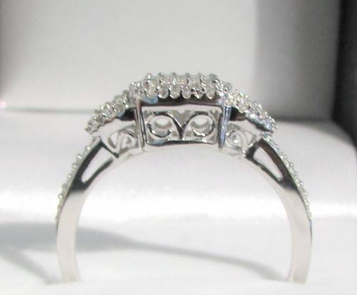 **NEW RANGE [R26639]** DESIGNER [0.300ct] CLUSTER ROUND CUT DIAMOND RING [WHITE GOLD] - BUY SAFE