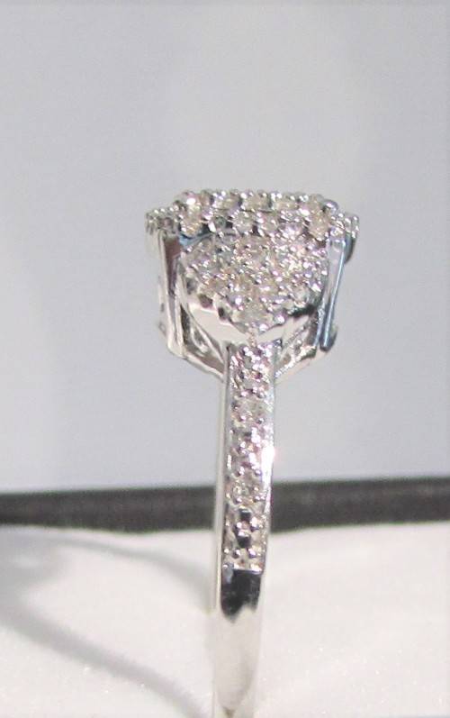 **NEW RANGE [R26639]** DESIGNER [0.300ct] CLUSTER ROUND CUT DIAMOND RING [WHITE GOLD] - BUY SAFE