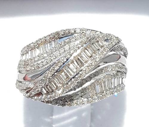 **ULTRA SPARKLY [R51623]** ROUND / BAGUETTE [1.450ct] DIAMOND RING [WHITE GOLD] - BUY SAFE