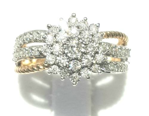 **BRILLIANT BUY | R47452** 3 ROW DESIGN | 1.00ct | DIAMOND RING | YELLOW / WHITE GOLD - BUY SAFE