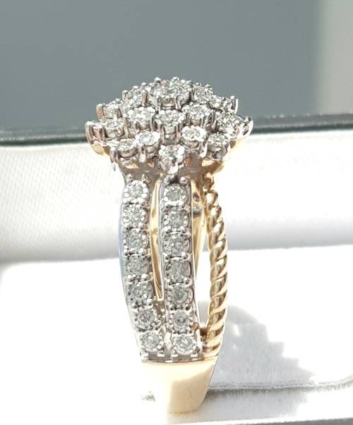 **BRILLIANT BUY | R47452** 3 ROW DESIGN | 1.00ct | DIAMOND RING | YELLOW / WHITE GOLD - BUY SAFE