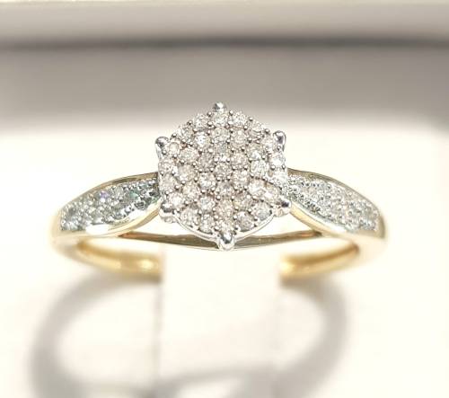 **NEW COLLECTION [R31639]** DESIGNER [0.350ct] DIAMOND RING [YELLOW GOLD] - BUY SAFE